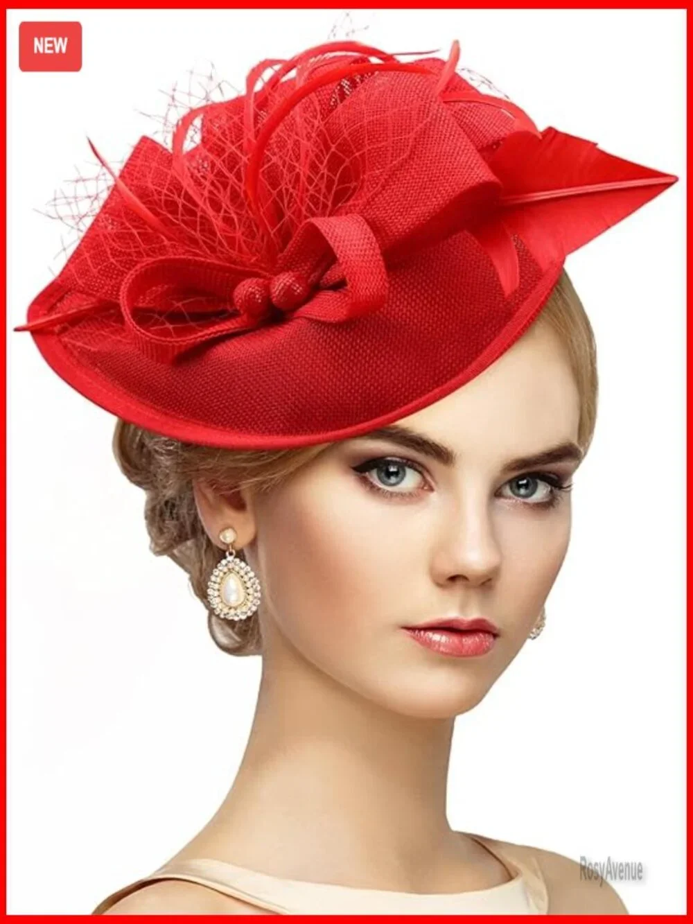 Adjustable Derby Fascinator Hat with Feathers for Tea Parties & Events